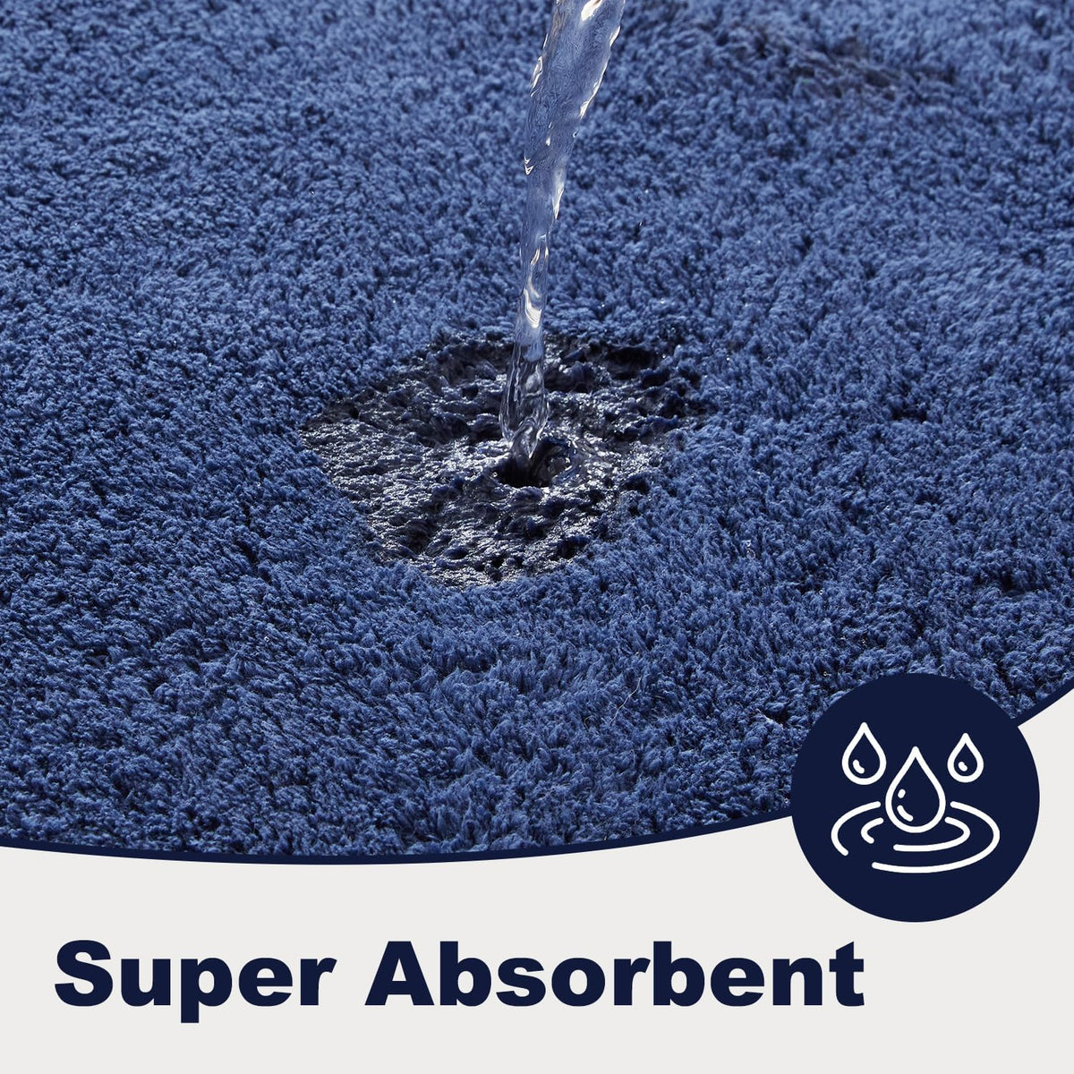 TYUU Navy Blue Bathroom Rugs, Ultra Soft Bath Rugs Non Slip Washable, Super Absorbent Quick Dry Small Bath Mat with Rubber Backing for Bathroom Floor, Shower, or Sink, Navy Blue 16" x 24"