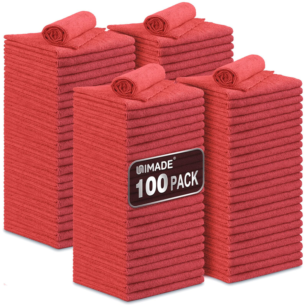 UNIMADE Shop Towels, 100 Pack Commercial Grade Work Rags Microfiber Towel