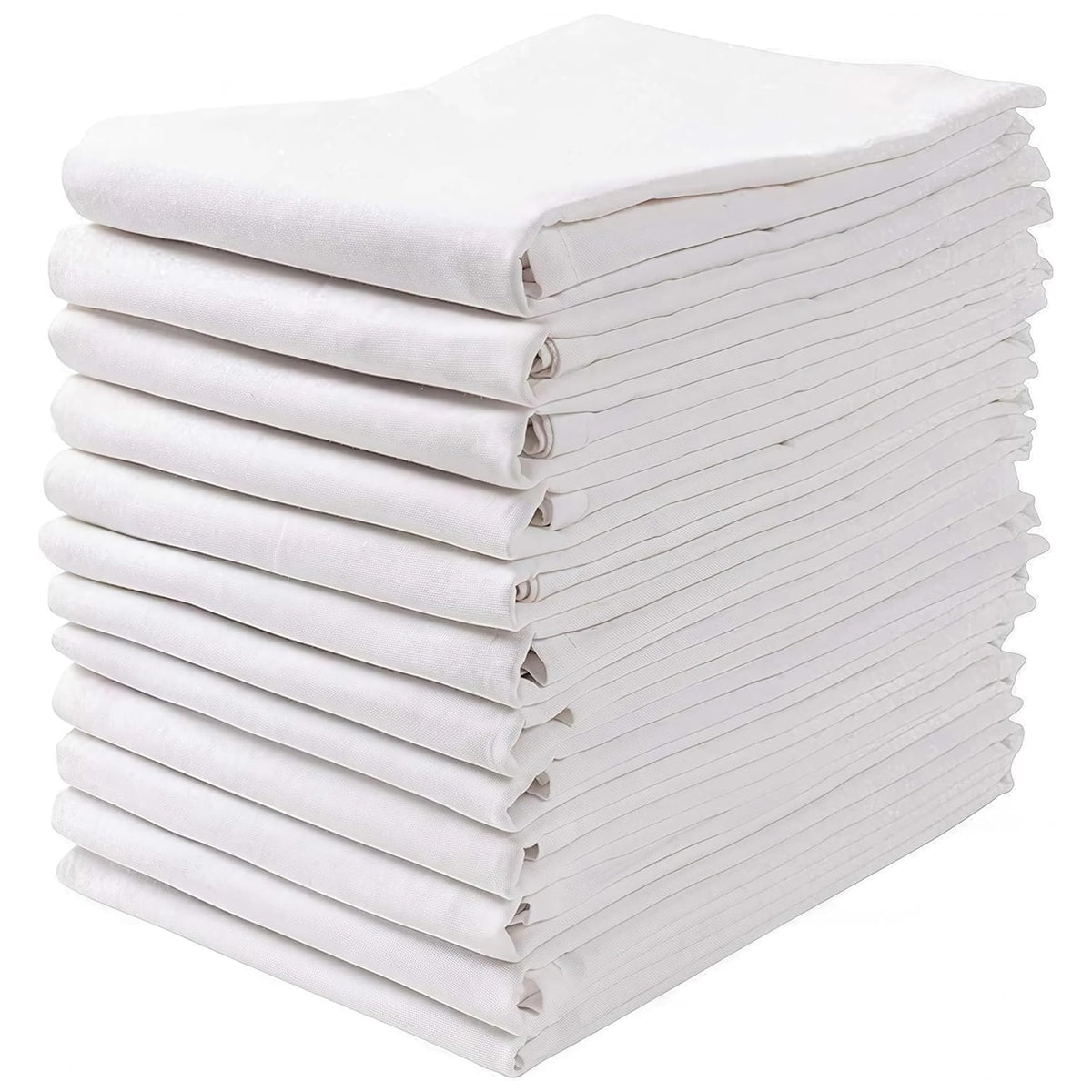 Wealuxe Super Absorbent Kitchen Towels 12 Pack - Premium 100% Cotton Kitchen Towels, 450GSM Thick Machine Washable White Dish Towels for Kitchen Drying, Cleaning, Dobby Weave, Unmatched Quality