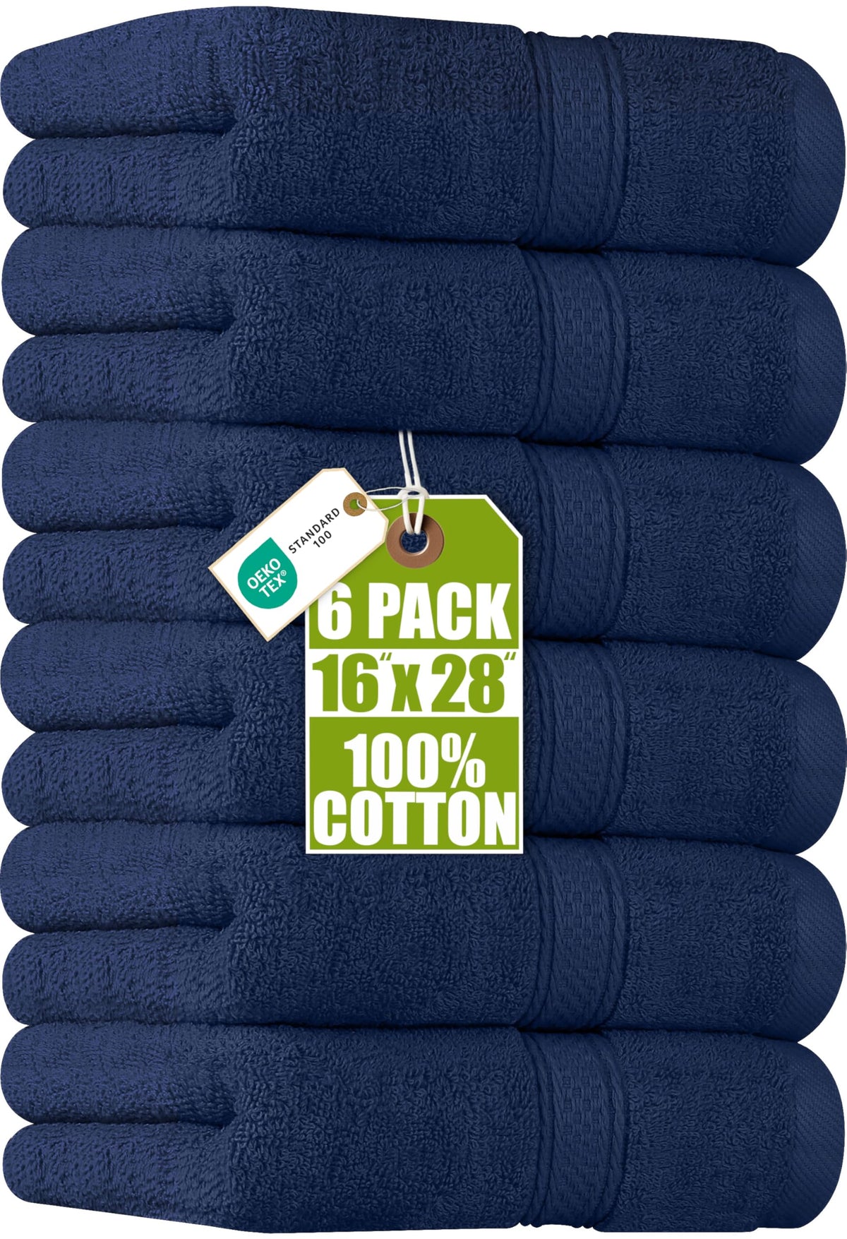 Utopia Towels 6 Pack Premium Hand Towels, 16x28 in, 600 GSM Cotton, Grey