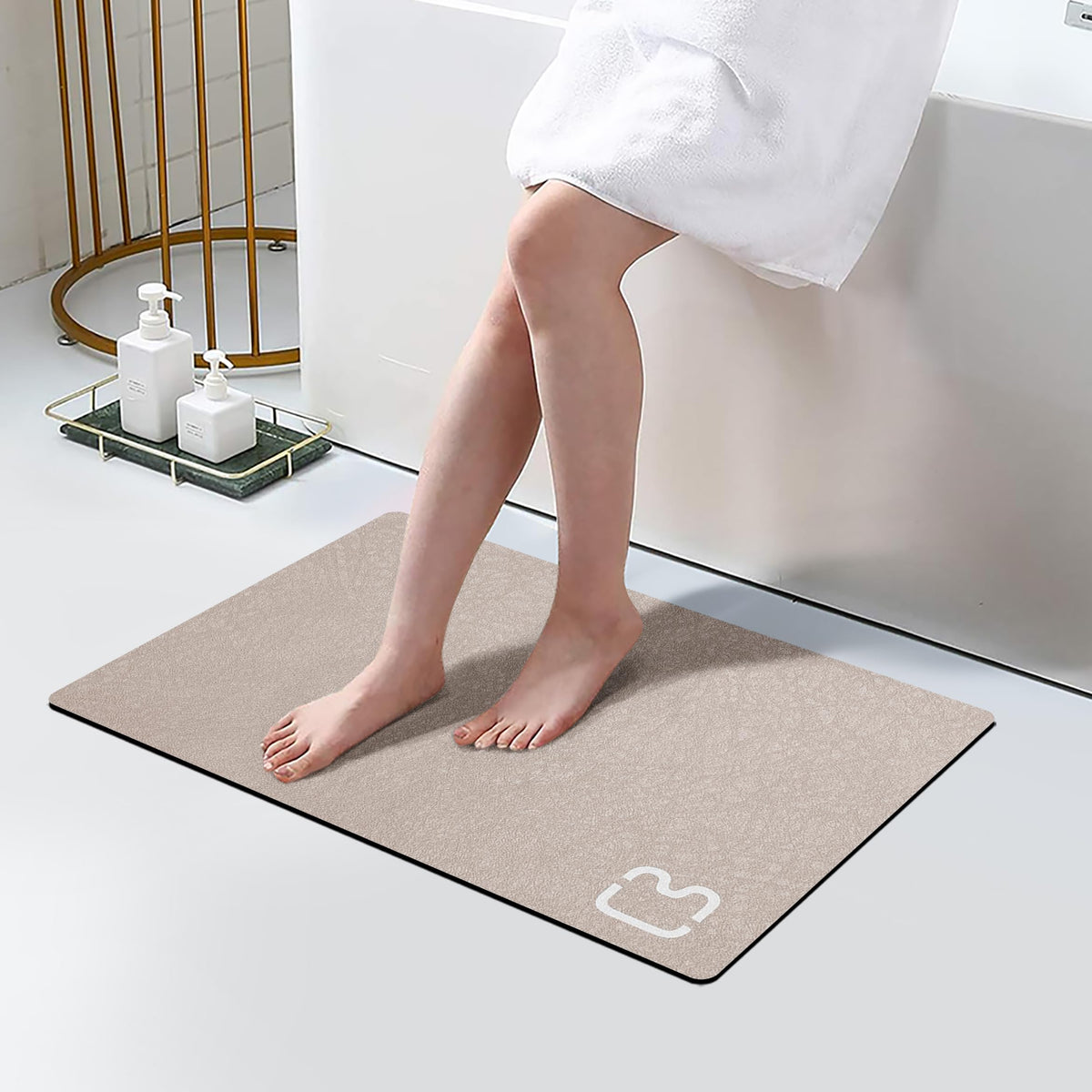 Diatomaceous Earth Bath Mat Stone Bath Mats for Bathroom,15.7"x23.6",Grey