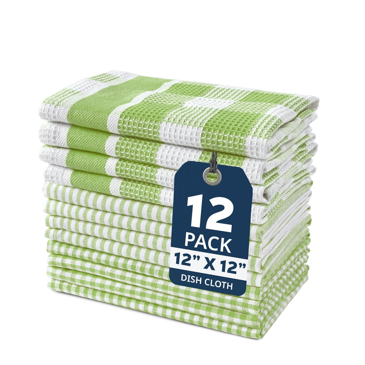 LANE LINEN Dish Towels for Kitchen 100% Cotton Tightly Woven 6 Pack - Olive