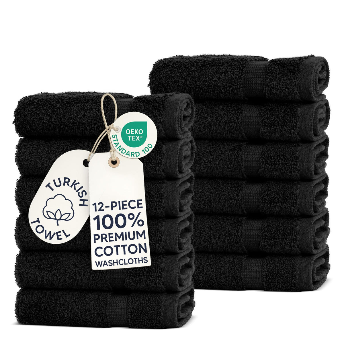 Chakir Turkish Linens 100% Cotton 4-Pack Bath Towels 27x54, Gray