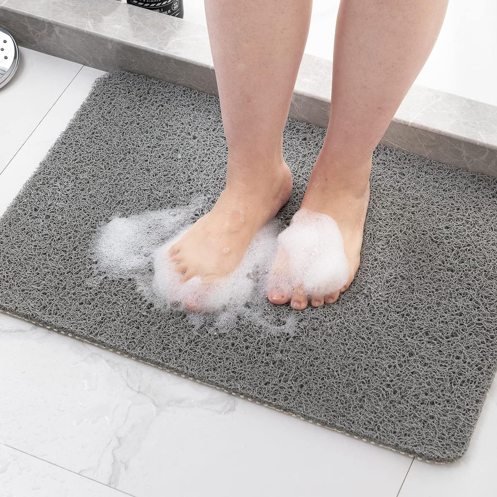 Hargiis Non Slip Bathtub Mat, Anti Slip Shower Mat, Fast Drying Bath Tub Mats, Foot Scrubber Mat, Anti Slip Mat for Tub, Floor, Bathroom, Home, Kitchen, Hotel (Grey 24"x16")
