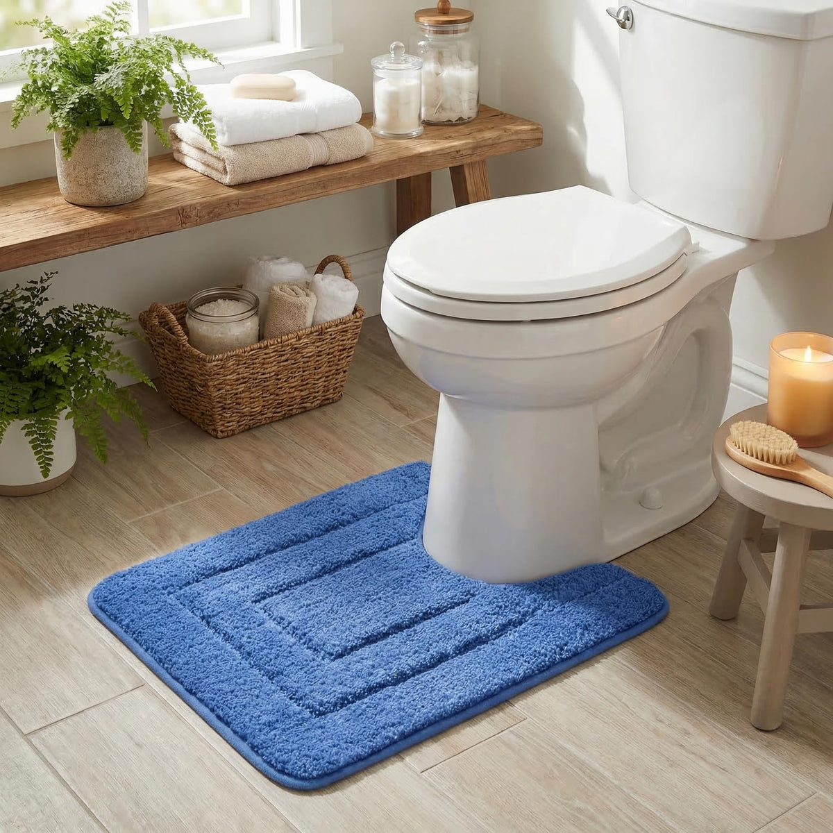 GRANNY SAYS Gray Bathroom Rug 20" x 30", Non-Slip Microfiber Bath Mat