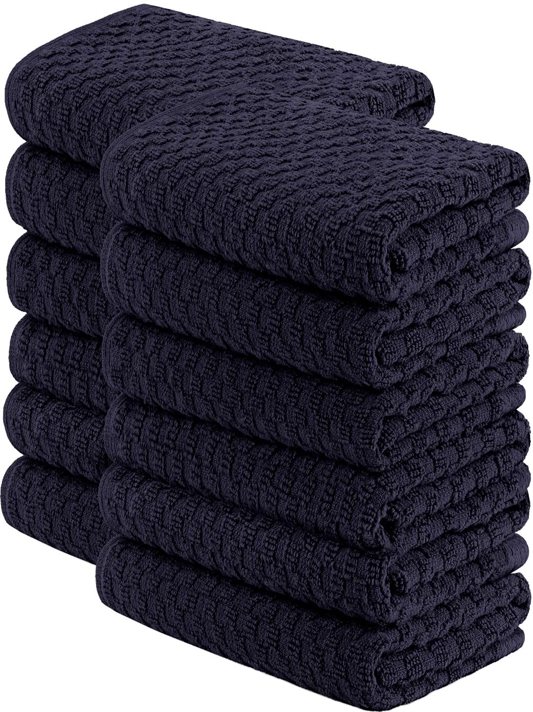 Wealuxe Super Absorbent Kitchen Towels 12 Pack - Premium 100% Cotton Kitchen Towels, 450GSM Thick Machine Washable White Dish Towels for Kitchen Drying, Cleaning, Dobby Weave, Unmatched Quality