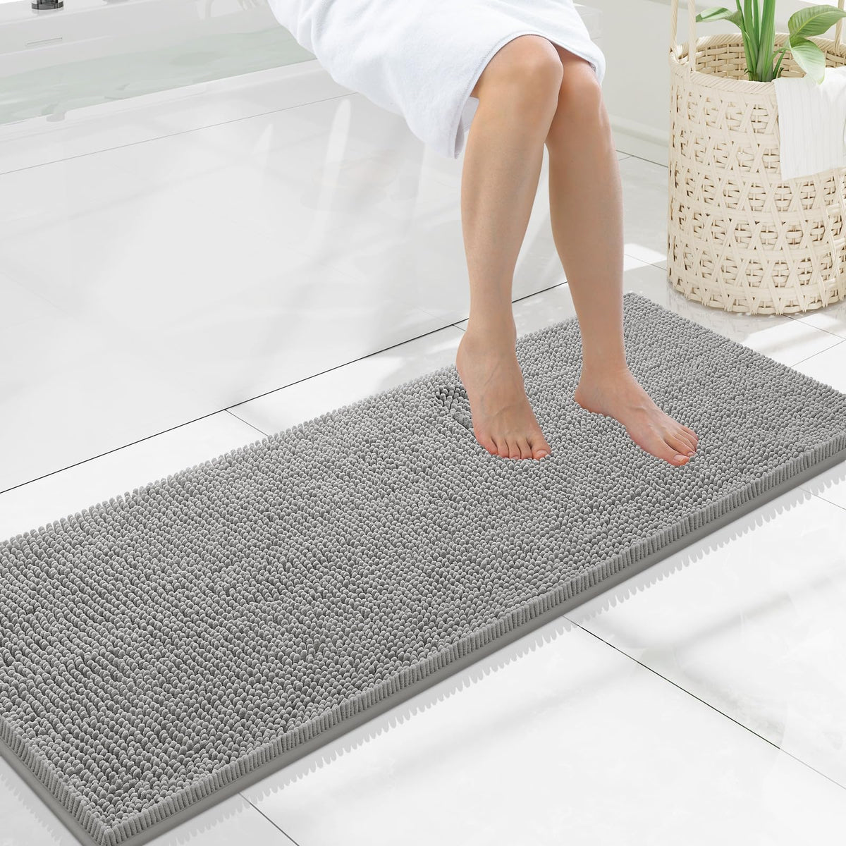 Smiry Bathroom Rugs 30X20, Luxury Chenille Extra Soft Absorbent Bath Mat