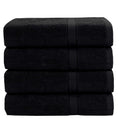 GOLD TEXTILES Premium Black Bath Mat - 2 Pack 22x34 Inches - Not a Bathroom Rug - 100% Ring Spun Cotton - Highly Absorbent & Non Slip Shower Bathroom Floor Mat Towel - Machine Washable