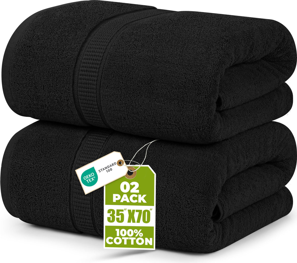 Utopia Towels Jumbo Bath Sheets, 2 Pack, 35x70 in, 600 GSM Cotton, White