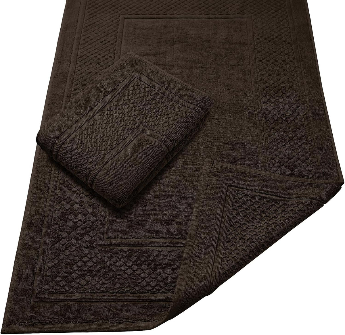 Avalon Towels Grey Bath Mat - 100% Cotton Set of 2 Absorbent Bathmat - Bathroom Mats Quick Dry Bath Mats for Bathrooms (22x34 Inches)
