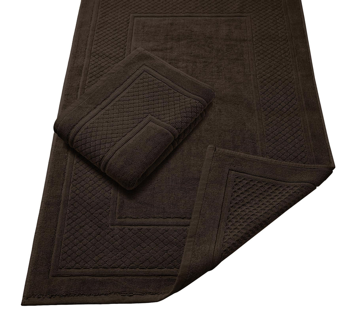 Avalon Towels Beige Bath Mat - 100% Cotton Set of 2 Absorbent Bathmat - Bathroom Mats Quick Dry Bath Mats for Bathrooms (22x34 Inches)