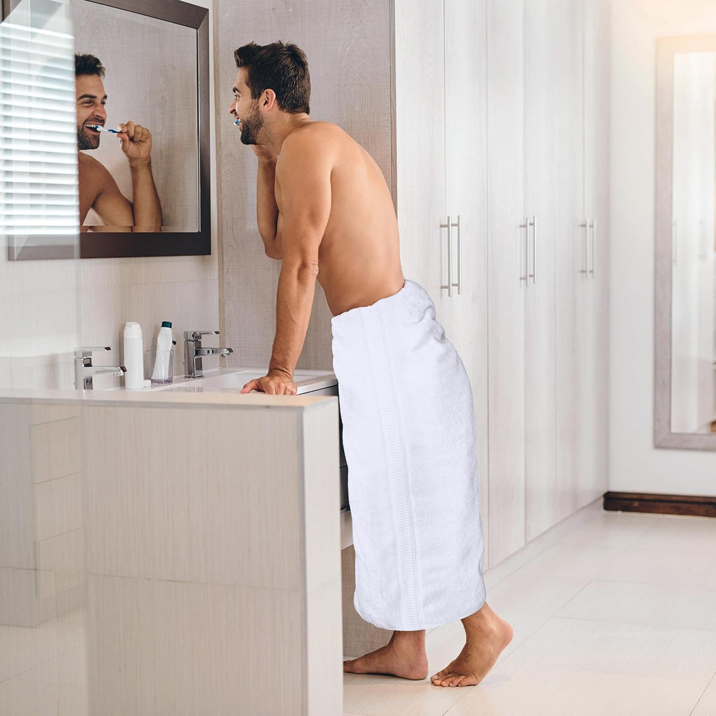 Utopia Towels Jumbo Bath Sheets, 2 Pack, 35x70 in, 600 GSM Cotton, White