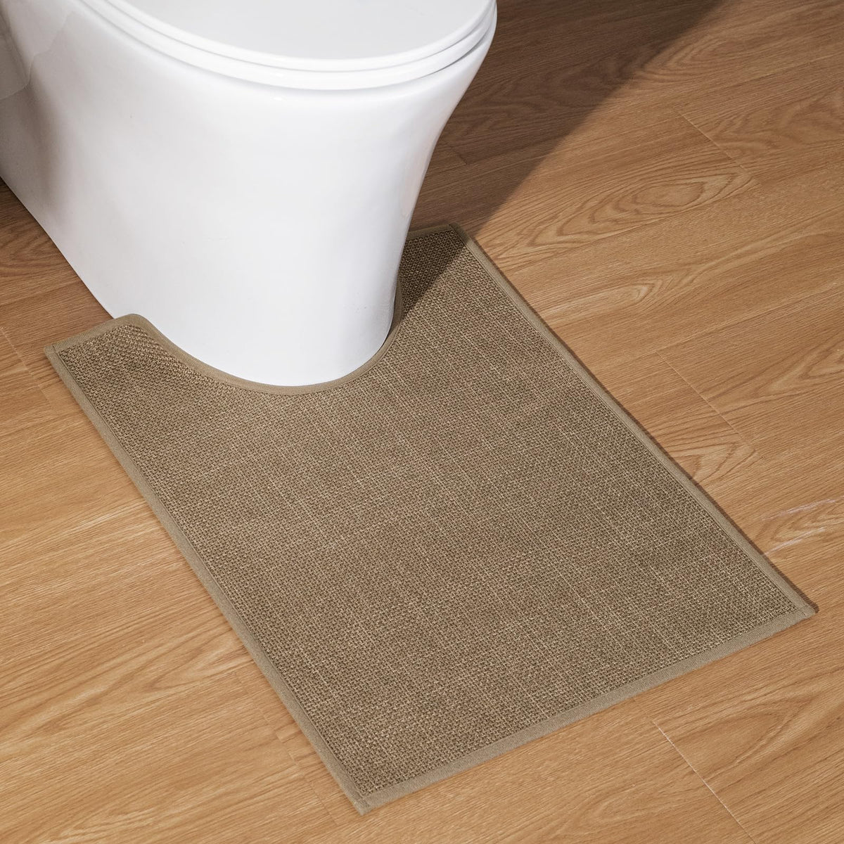 chakme Bathroom Rugs Mat 24x17, Ultra Thin Non Slip Bath Mat Small Quick Dry Absorbent Bath Mat for Bathroom Floor, (Dark Beige, 24"x17")