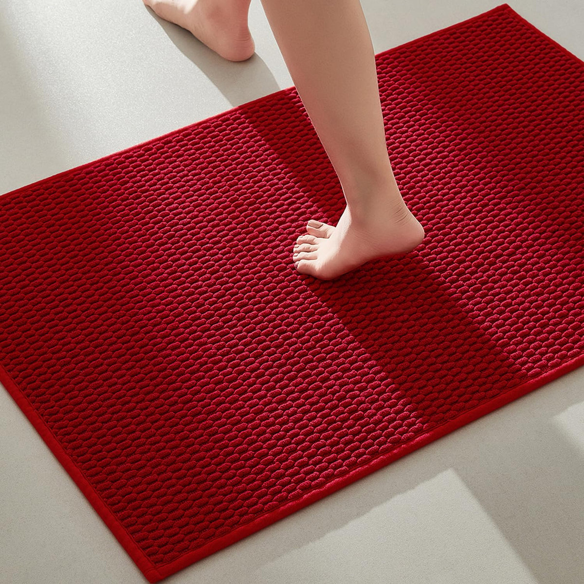 TYUU Bathroom Rugs Non Slip Washable, Super Absorbent Thin Bath Mat Small Quick Dry Low Pile Bathroom Rug, Dark Grey 16"x24"