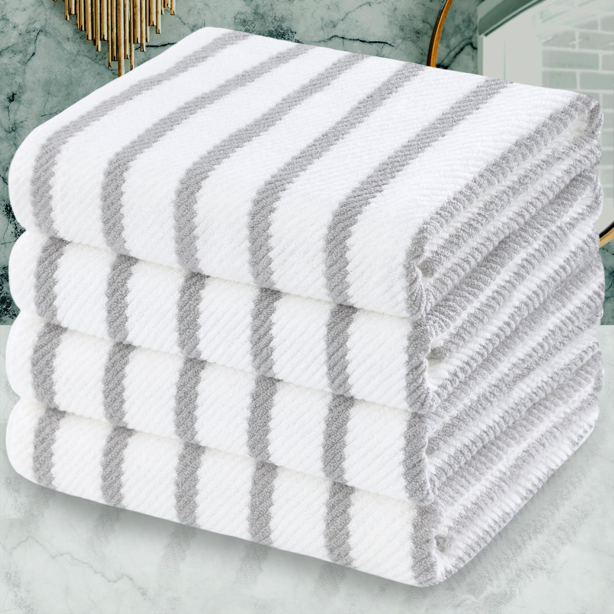 VOOVA & MOVAS 6PC Towel Set, 100% Cotton, Dark Grey