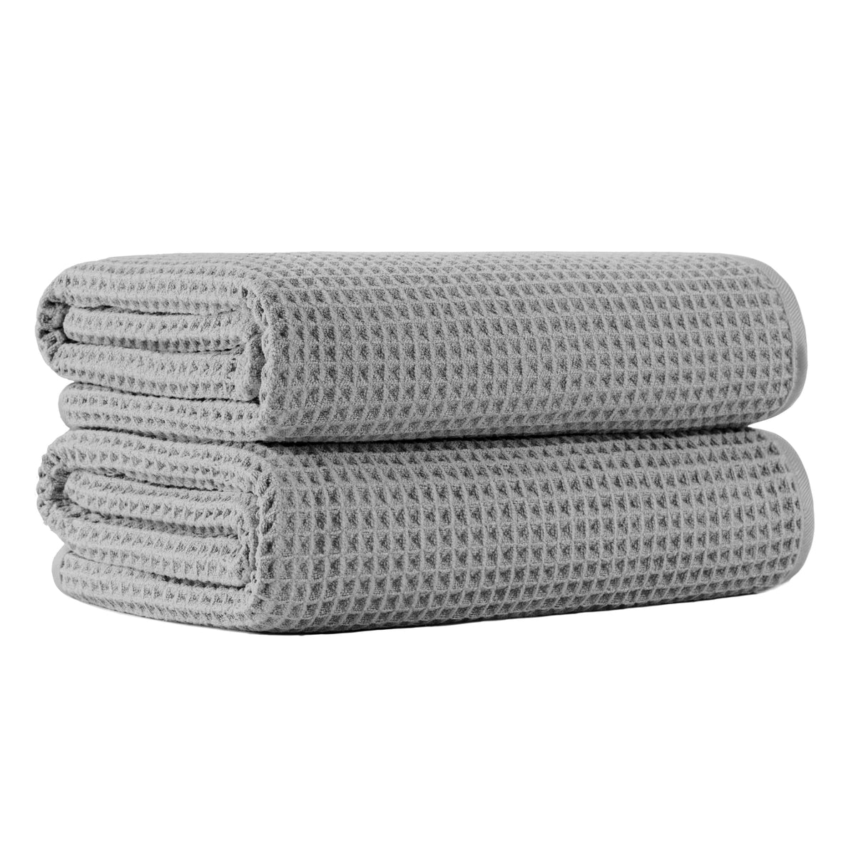 MICROFI New Microfiber Waffle Bath Towels, 2 Pieces, Oversized, Soft, Absorbent, Fast Drying, Lint Free 430 GSM (30''x60''/76cm x 152cm)
