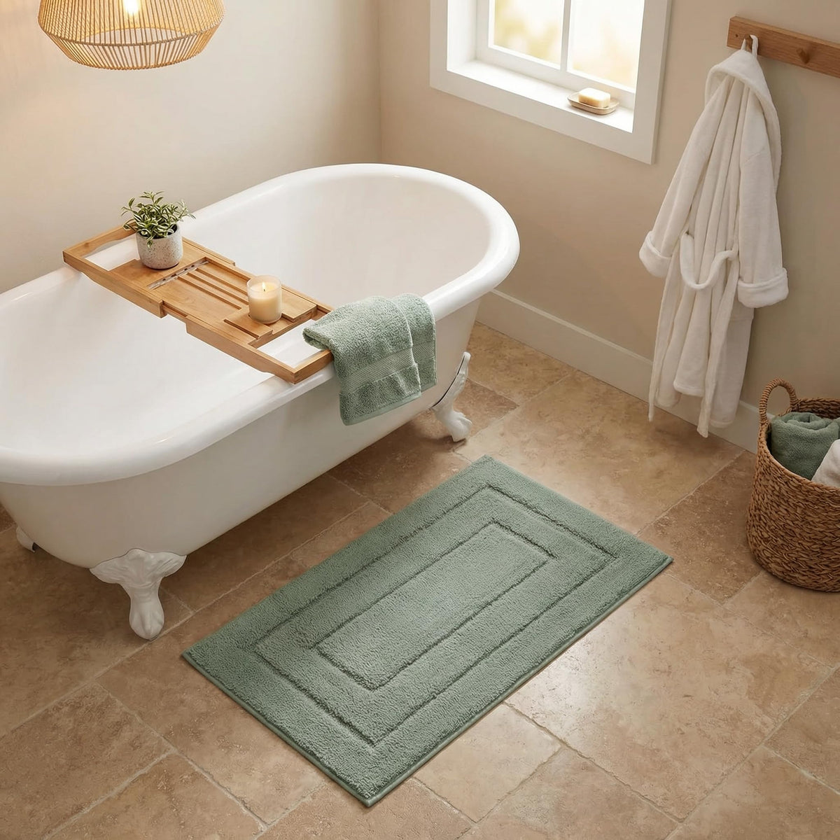 GRANNY SAYS Gray Bathroom Rug 20" x 30", Non-Slip Microfiber Bath Mat