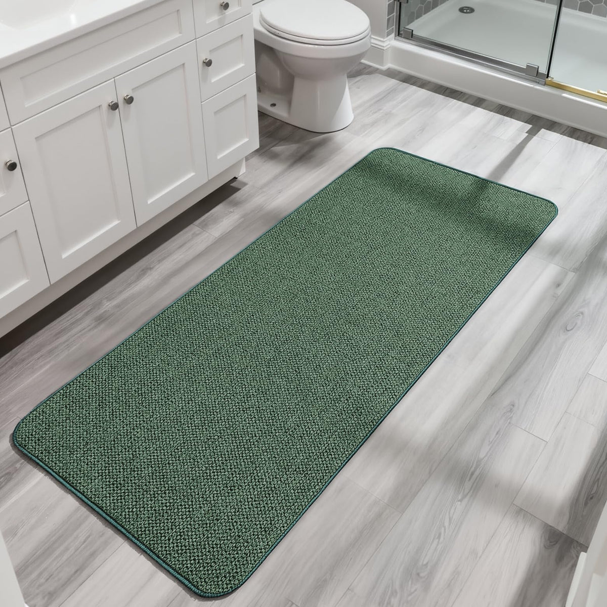 Bath Mat,Ultra Thin Bathroom Rugs,Rubber Bath Mats for Bathroom,No Slip Bath Rugs,Quick Dry,Machine Washable,Low Pile,Absorbent,Shower Outside,Sink,Home Decor Accessories.Grey,1'5"x2'3"(17x27Inch)