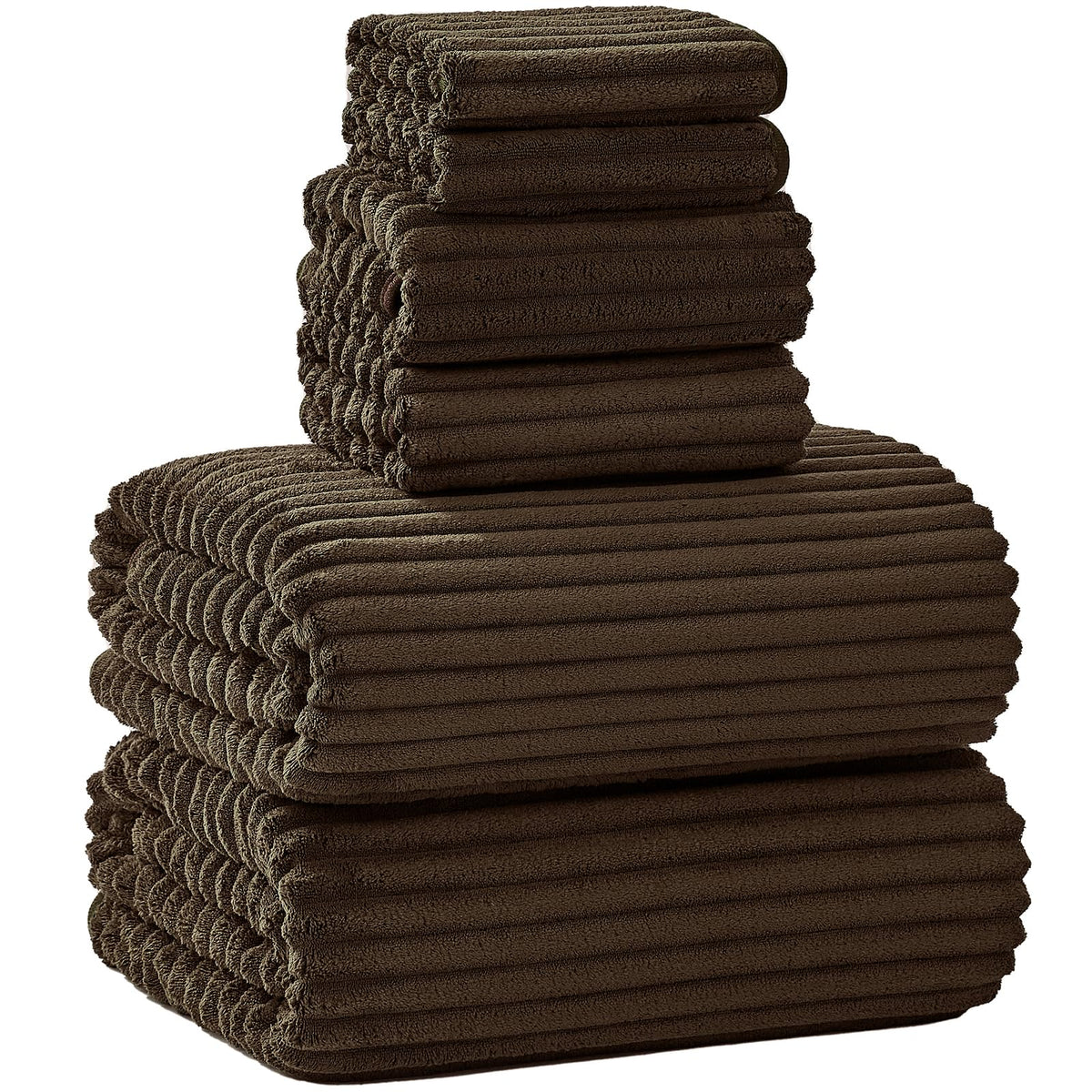 6 PC Bath Towel Set, 40"x80" Oversized Bath Sheets, Navy Blue