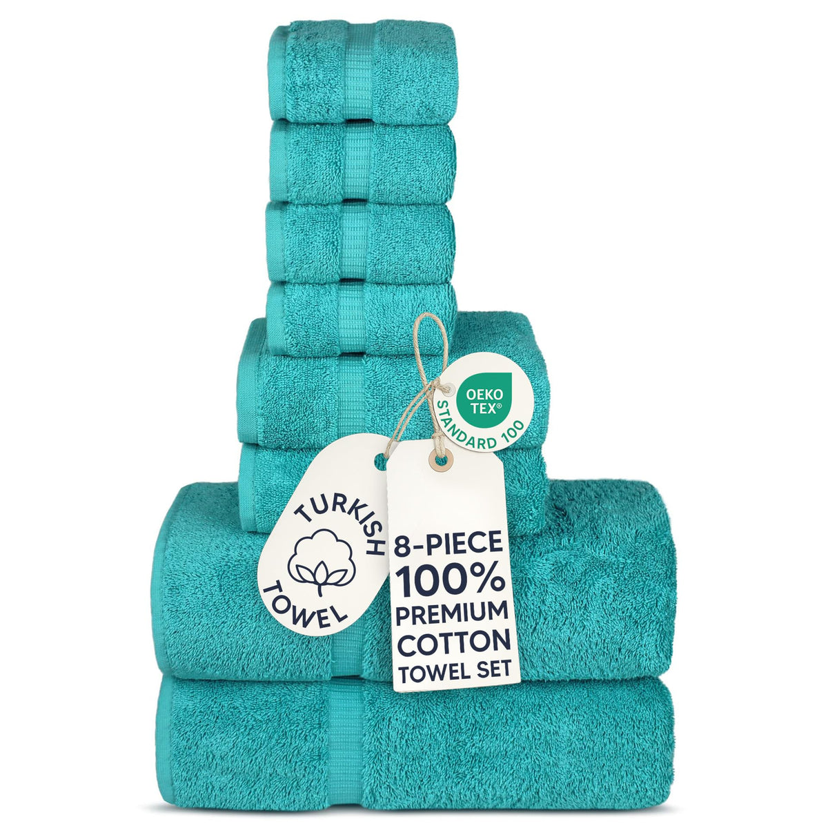 Chakir Turkish Linens 100% Cotton 4-Pack Bath Towels 27x54, Gray