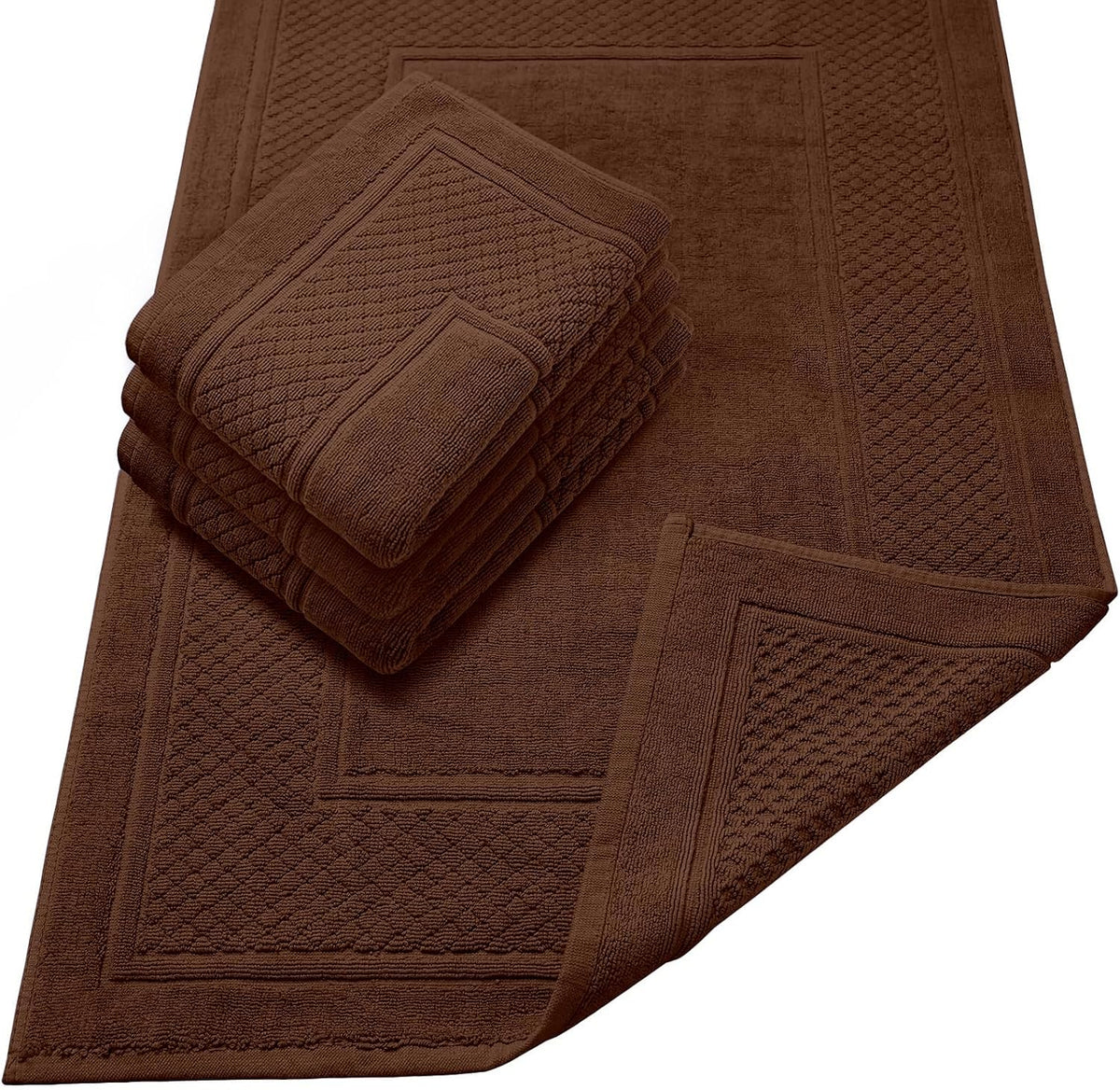 Avalon Towels Grey Bath Mat - 100% Cotton Set of 2 Absorbent Bathmat - Bathroom Mats Quick Dry Bath Mats for Bathrooms (22x34 Inches)