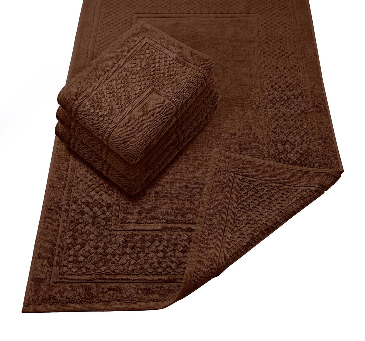 Avalon Towels Beige Bath Mat - 100% Cotton Set of 2 Absorbent Bathmat - Bathroom Mats Quick Dry Bath Mats for Bathrooms (22x34 Inches)