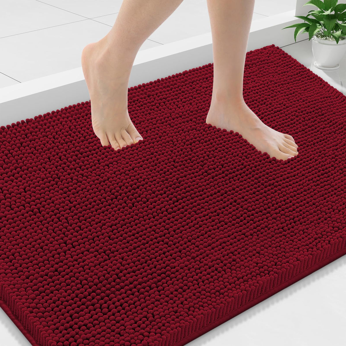 Smiry Bathroom Rugs 30X20, Luxury Chenille Extra Soft Absorbent Bath Mat