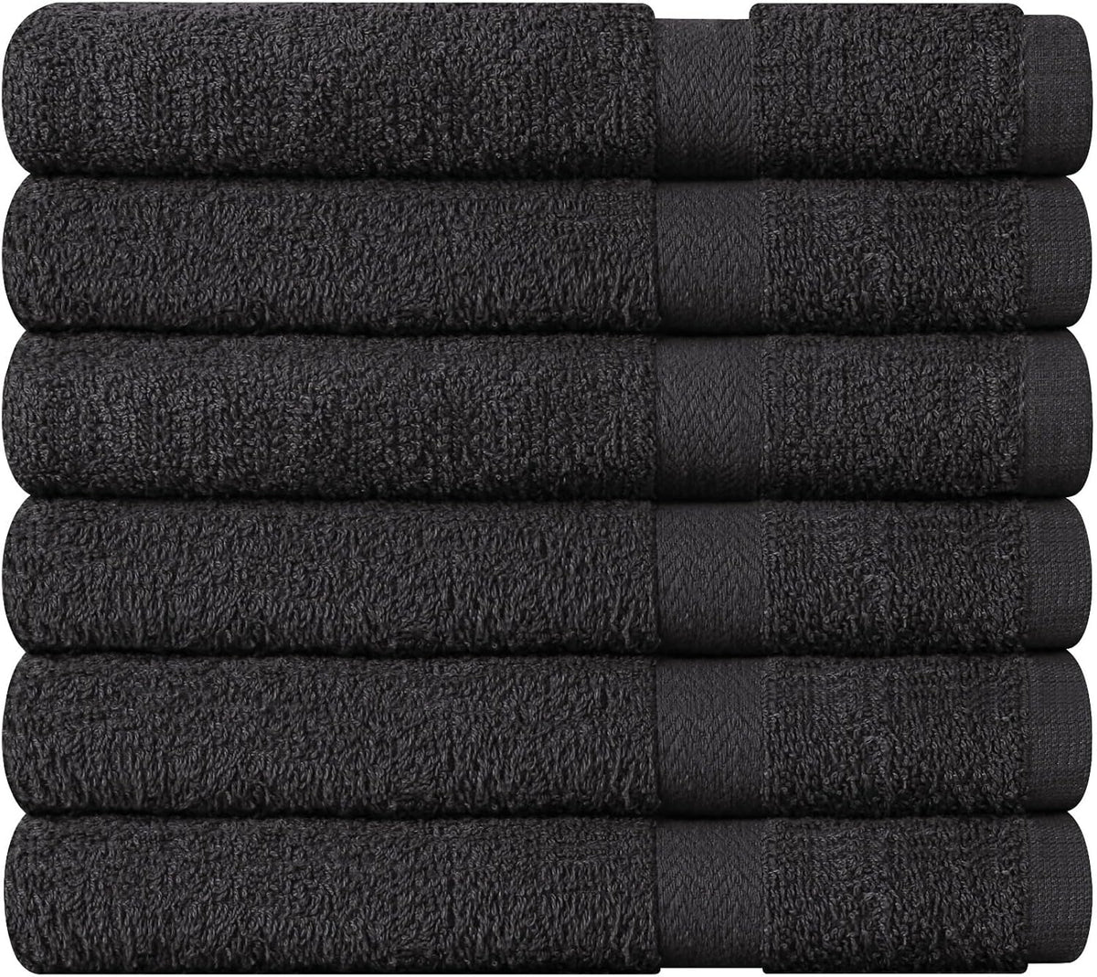 Towel and Linen Mart 100% Cotton Grey 6 Pack Medium Bath Towel Set, Quick Dry, Super Absorbent, Light Weight, Soft Feel, Premium Towels for Hotel, Spa and Bathroom (24 X 48 6 Pack, Grey)
