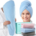 YFONG 3 Pack Large Microfiber Hair Towel Wrap for Women Long Hair, 30 x 10