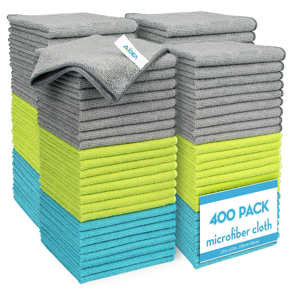 AIDEA Microfiber Cleaning Cloth-50PK, Microfiber Towels for Cars 12"x12"
