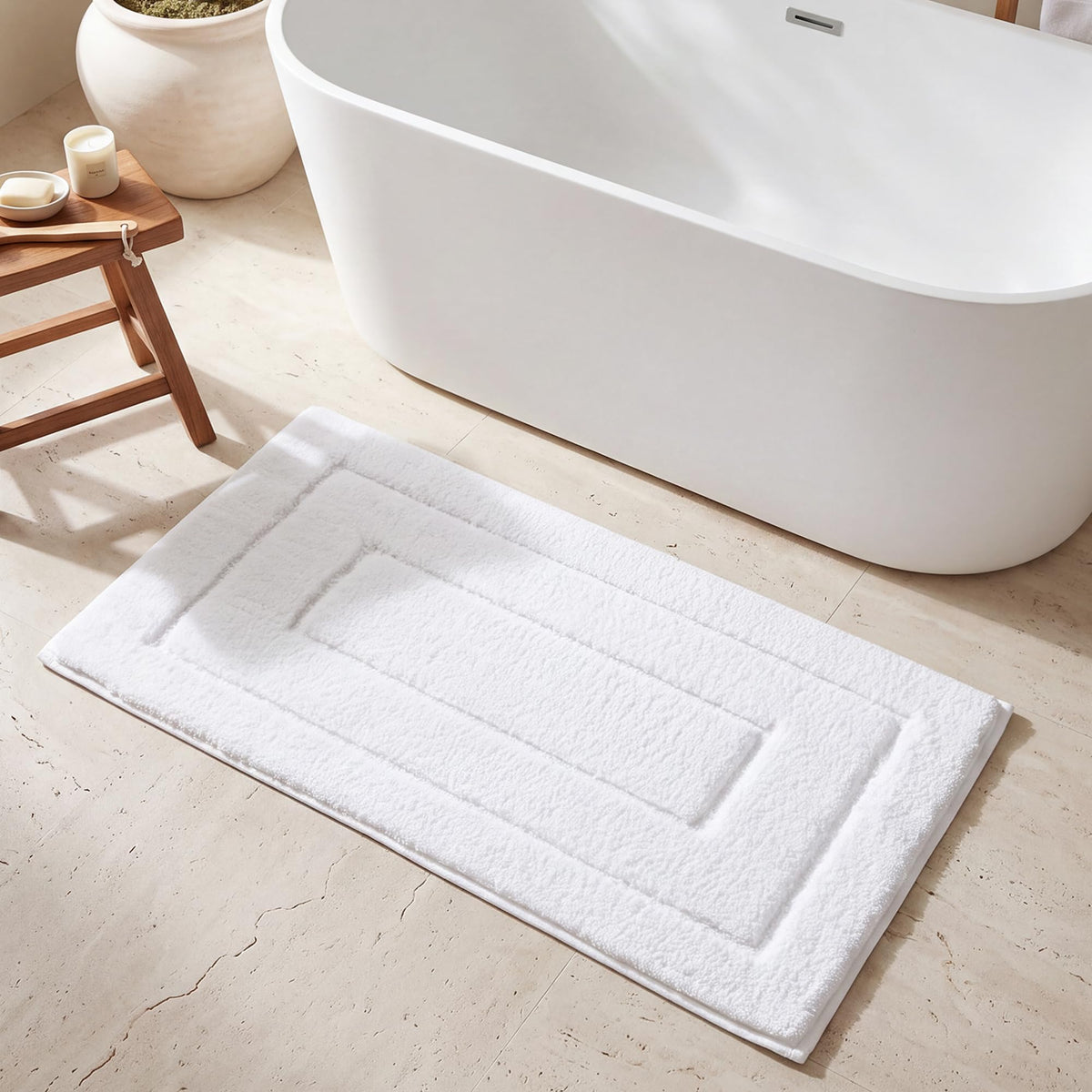 GRANNY SAYS Gray Bathroom Rug 20" x 30", Non-Slip Microfiber Bath Mat