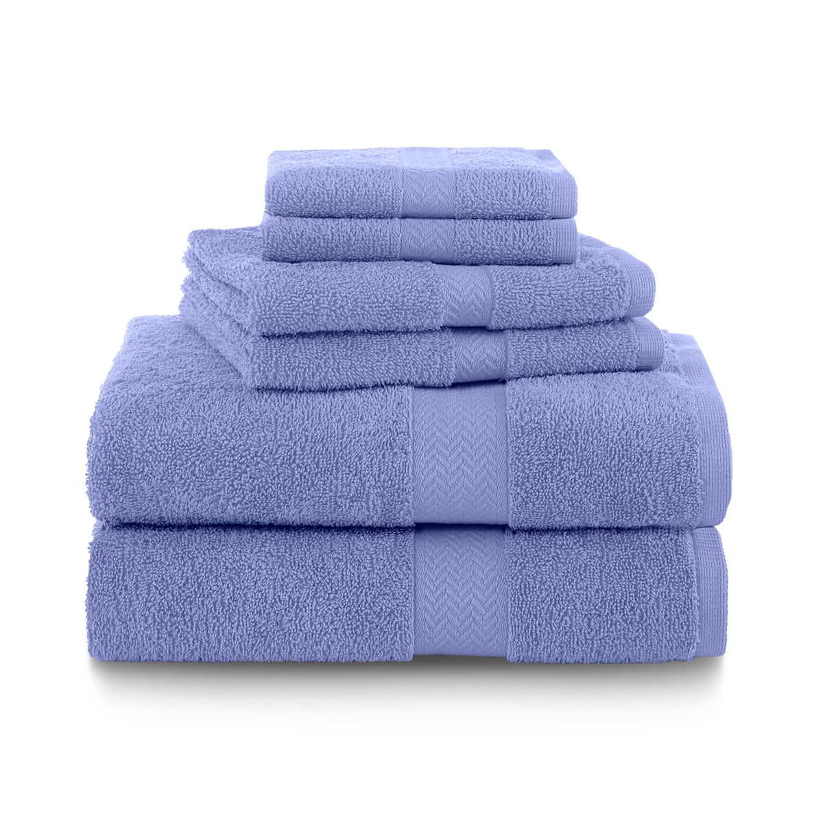 Martex 6-Piece 100% Ringspun Cotton Towel Set, Heather Blue