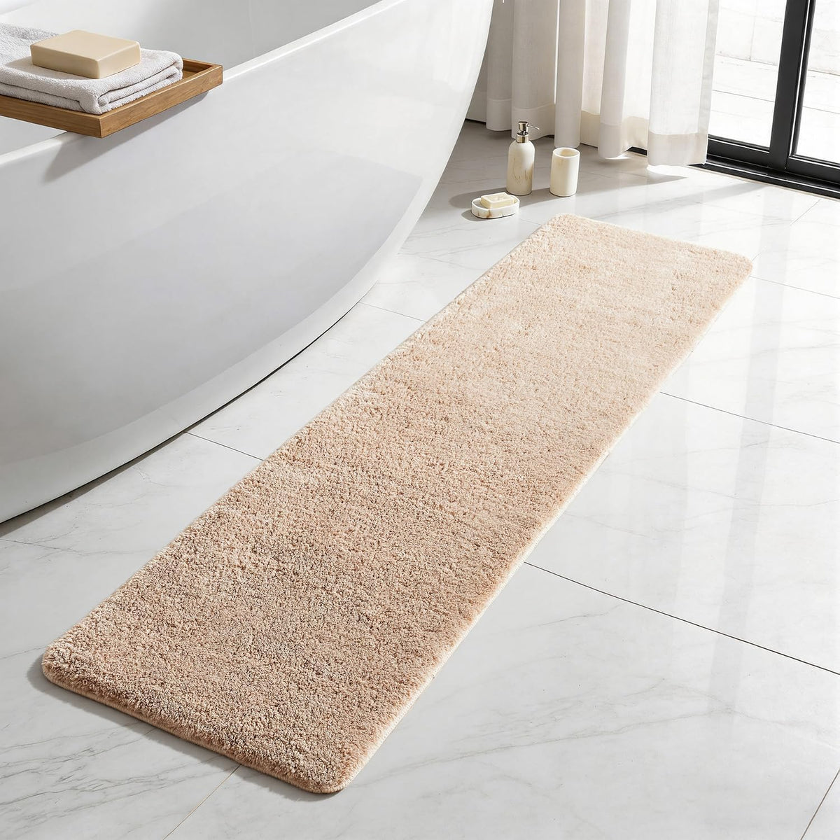 TYUU Navy Blue Bathroom Rugs, Ultra Soft Bath Rugs Non Slip Washable, Super Absorbent Quick Dry Small Bath Mat with Rubber Backing for Bathroom Floor, Shower, or Sink, Navy Blue 16" x 24"