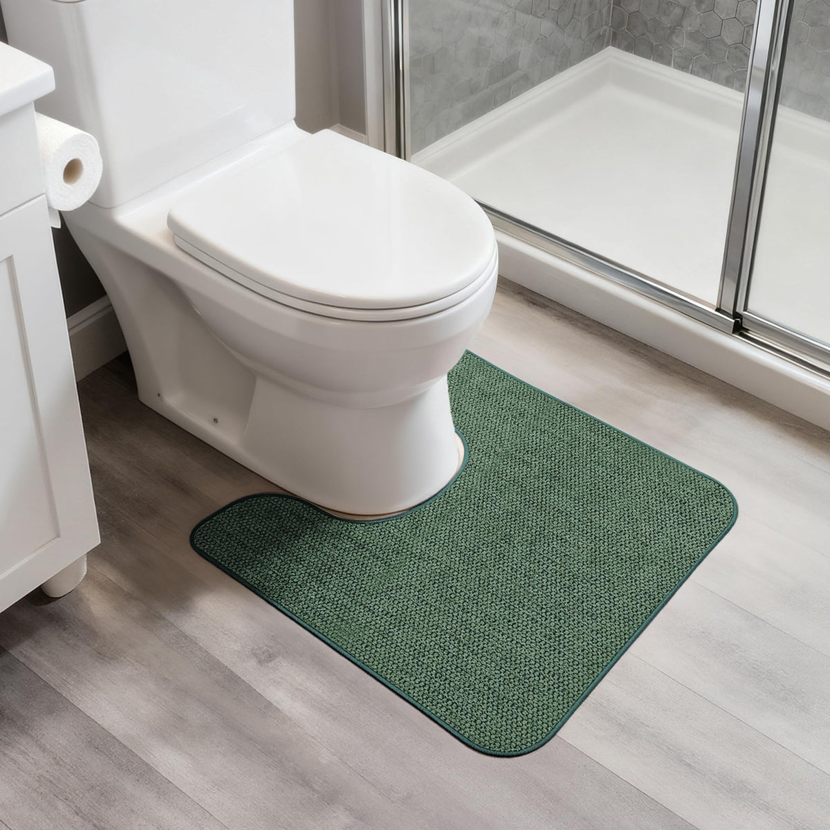 Bath Mat,Ultra Thin Bathroom Rugs,Rubber Bath Mats for Bathroom,No Slip Bath Rugs,Quick Dry,Machine Washable,Low Pile,Absorbent,Shower Outside,Sink,Home Decor Accessories.Grey,1'5"x2'3"(17x27Inch)