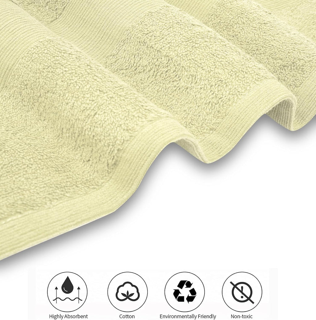 Luxury Bath Towels Set of 4 (27” x 54”) | Towels for Bathroom | Super Soft | Highly Absorbent Towels for Home, Spa, Gym (Cream)