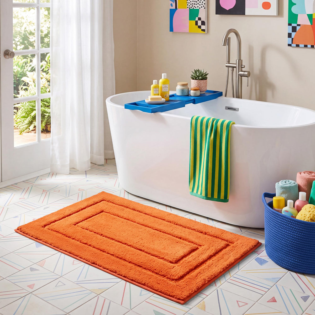 GRANNY SAYS Gray Bathroom Rug 20" x 30", Non-Slip Microfiber Bath Mat