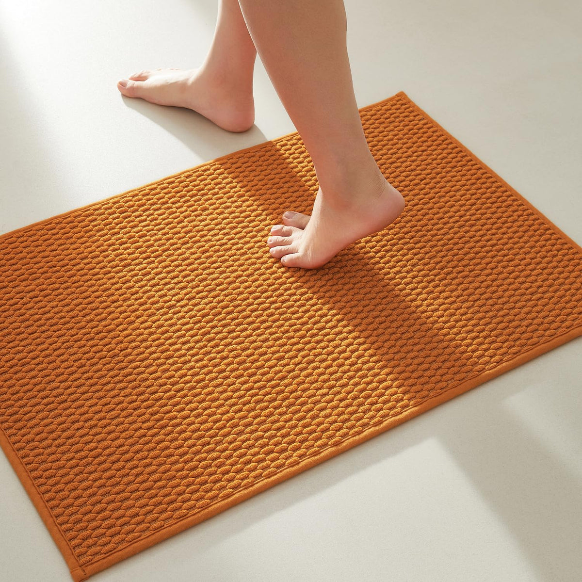 TYUU Bathroom Rugs Non Slip Washable, Super Absorbent Thin Bath Mat Small Quick Dry Low Pile Bathroom Rug, Dark Grey 16"x24"