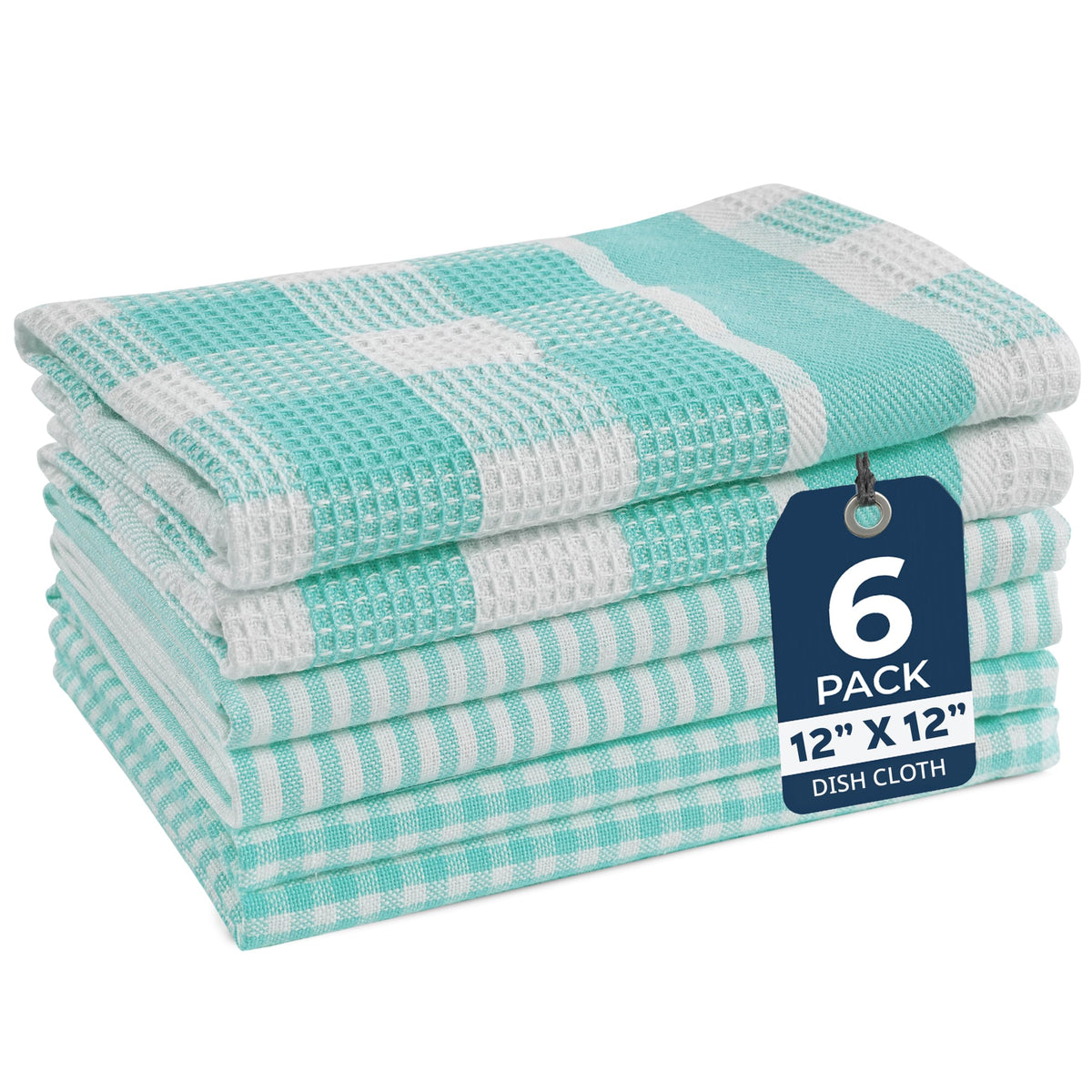 LANE LINEN Dish Towels for Kitchen 100% Cotton Tightly Woven 6 Pack - Olive