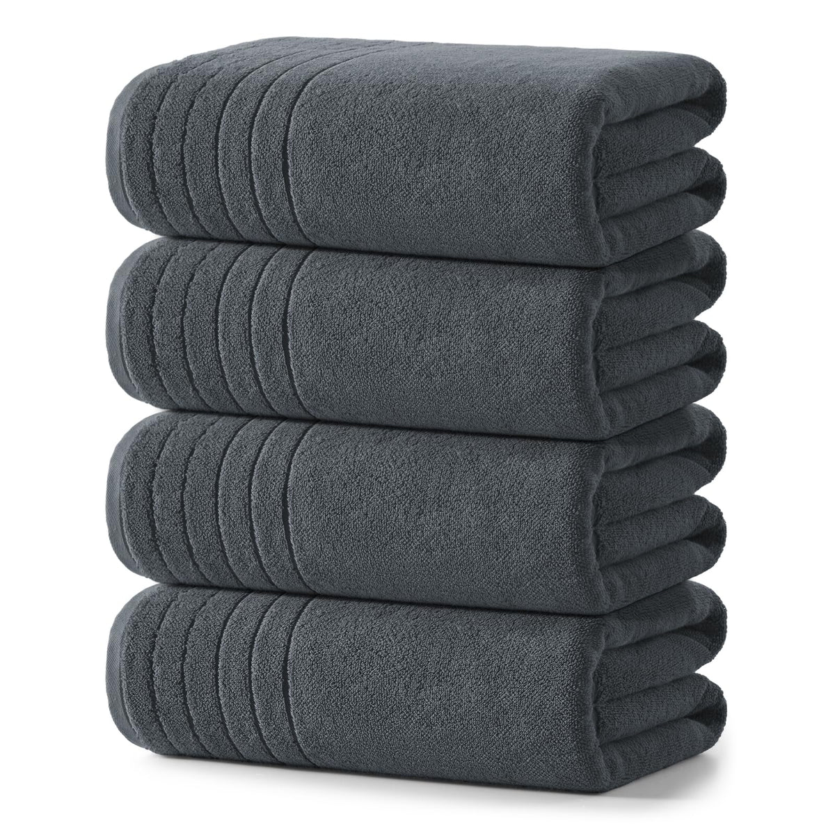 REDKISS 2 Pack Extra Large 35x70 Inch Cotton Bath Towels, Light Gray