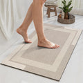 YDKGL Non Slip Bath Mat Thin Bathroom Rugs Fit Under Door Dark Grey 16"x24"