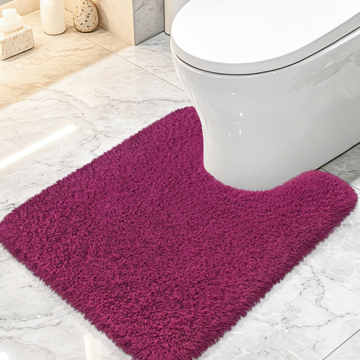 White Bathroom Rugs Non Slip 24"x16",Absorbent Bath Mat Quick Dry