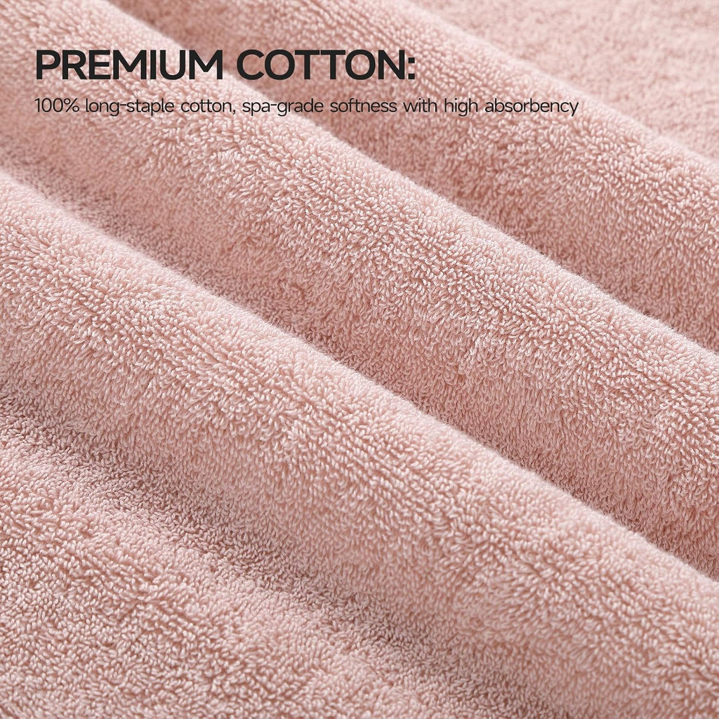 REDKISS 2 Pack Bath Towels Large 32x63 Inches, Heavyweight 760G - Pink
