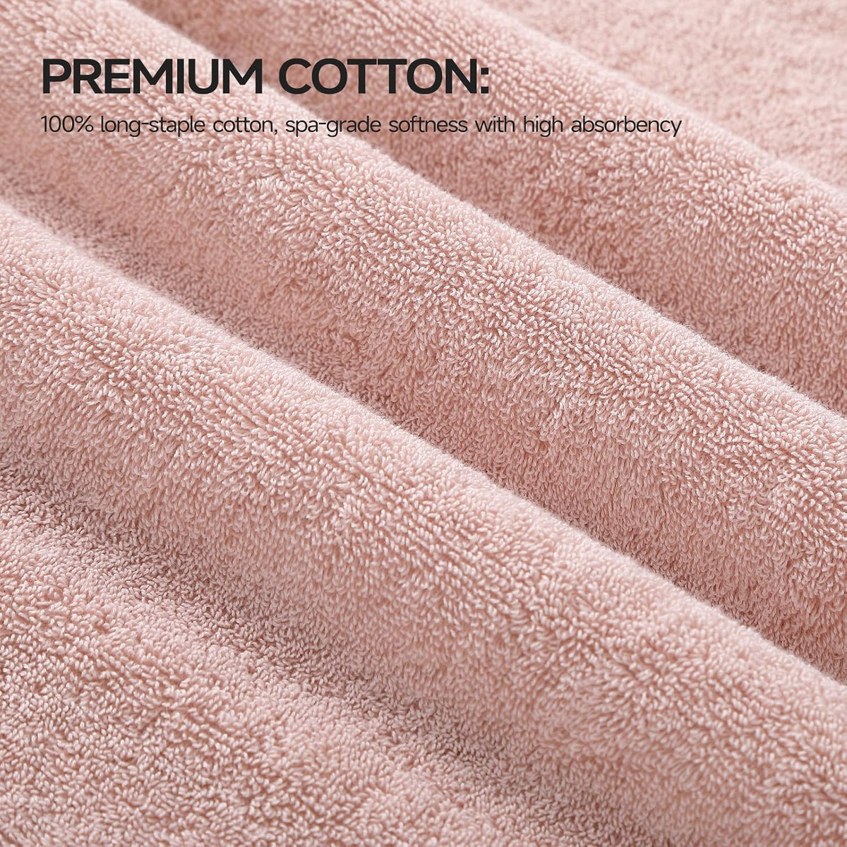 REDKISS 2 Pack Bath Towels Large 32x63 Inches, Heavyweight 760G - Pink