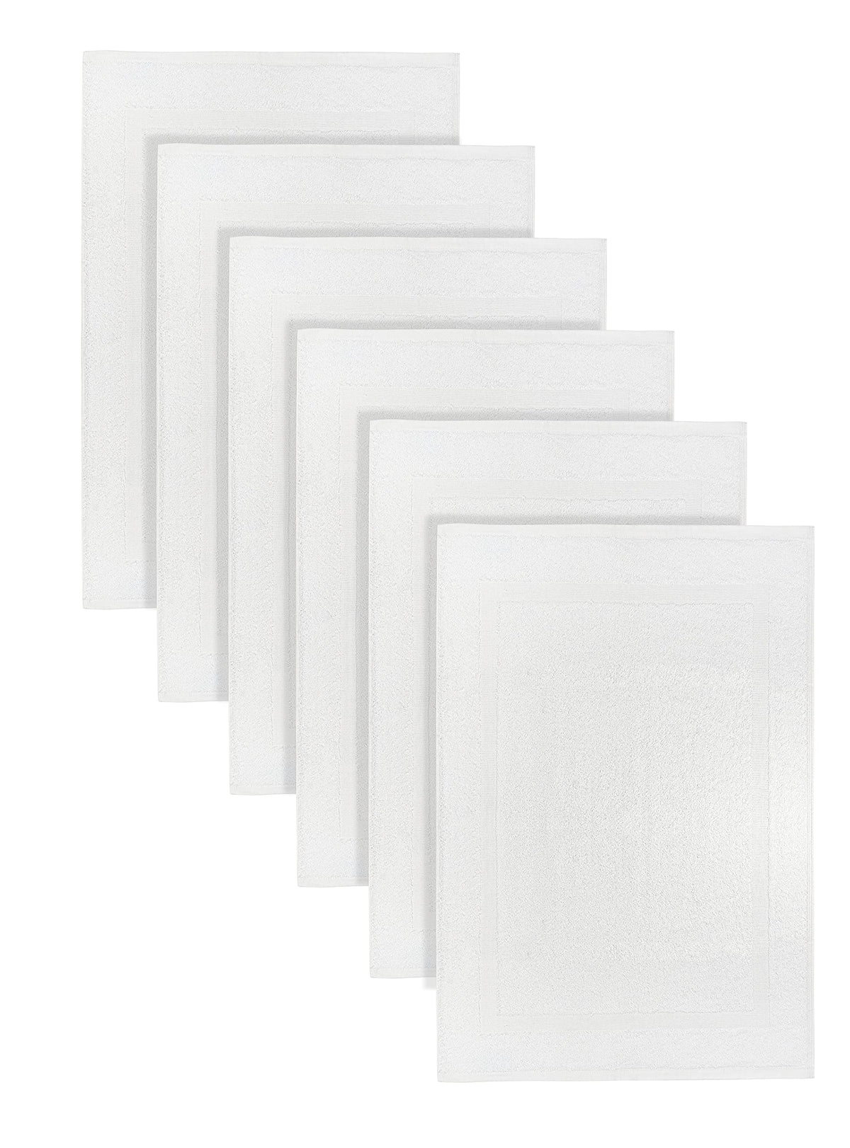 (Pack of 12 100% Cotton White Bath Mat Towel (18x25 Inches) Light Weight Quick Drying & Machine Washable - Hotel Supplies Shower Hotel Bath Mat Towel Economy