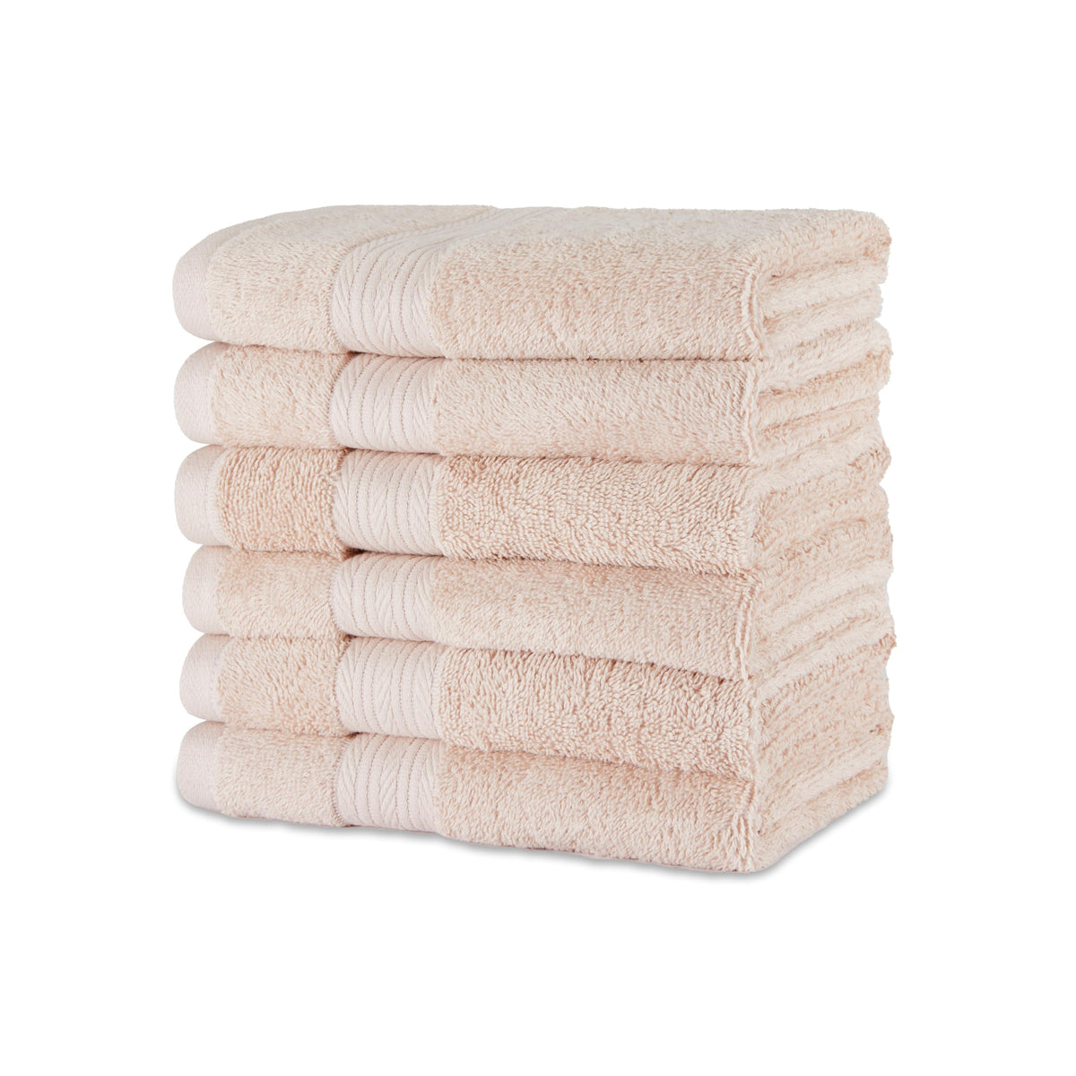 Amazon Basics 6-Piece Oversized Highly Absorbent Fade-Resistant Towel Set, 100% Cotton Towels for Bathroom, Soft, 2 Bath Towels, 2 Hand Towels, 2 Washcloths, White