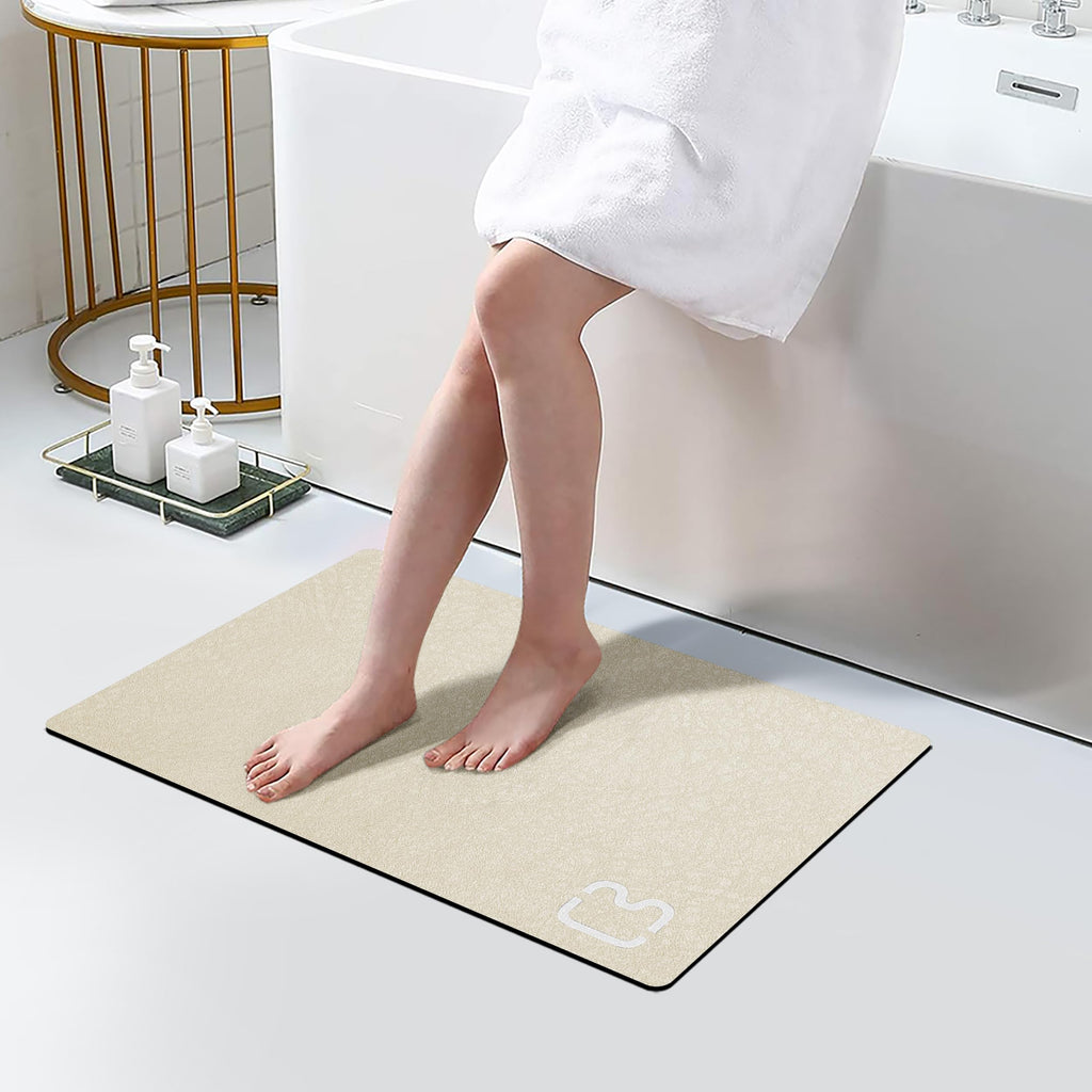 Diatomaceous Earth Bath Mat Stone Bath Mats for Bathroom,15.7"x23.6",Grey