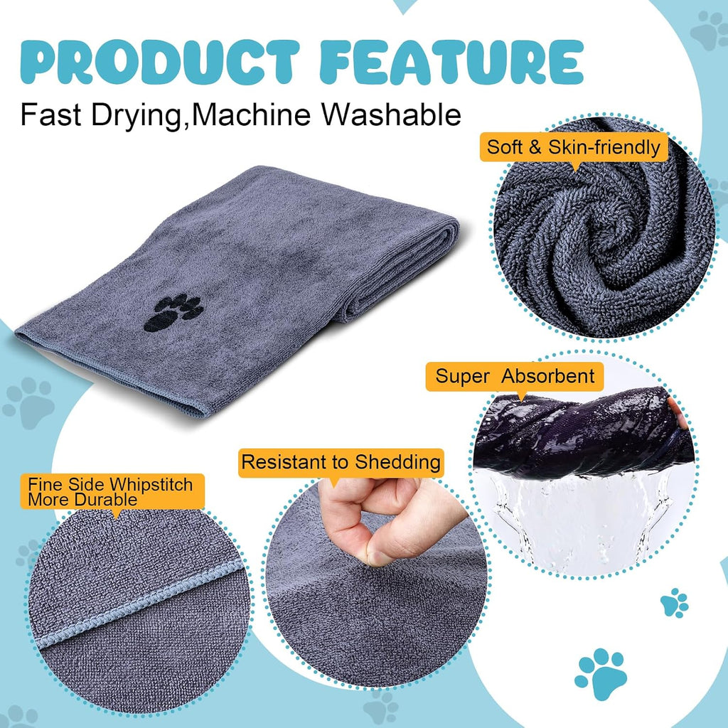 2 Pack Microfiber Dog Towels for Drying Dogs, Large Size 40'' X 23.6''