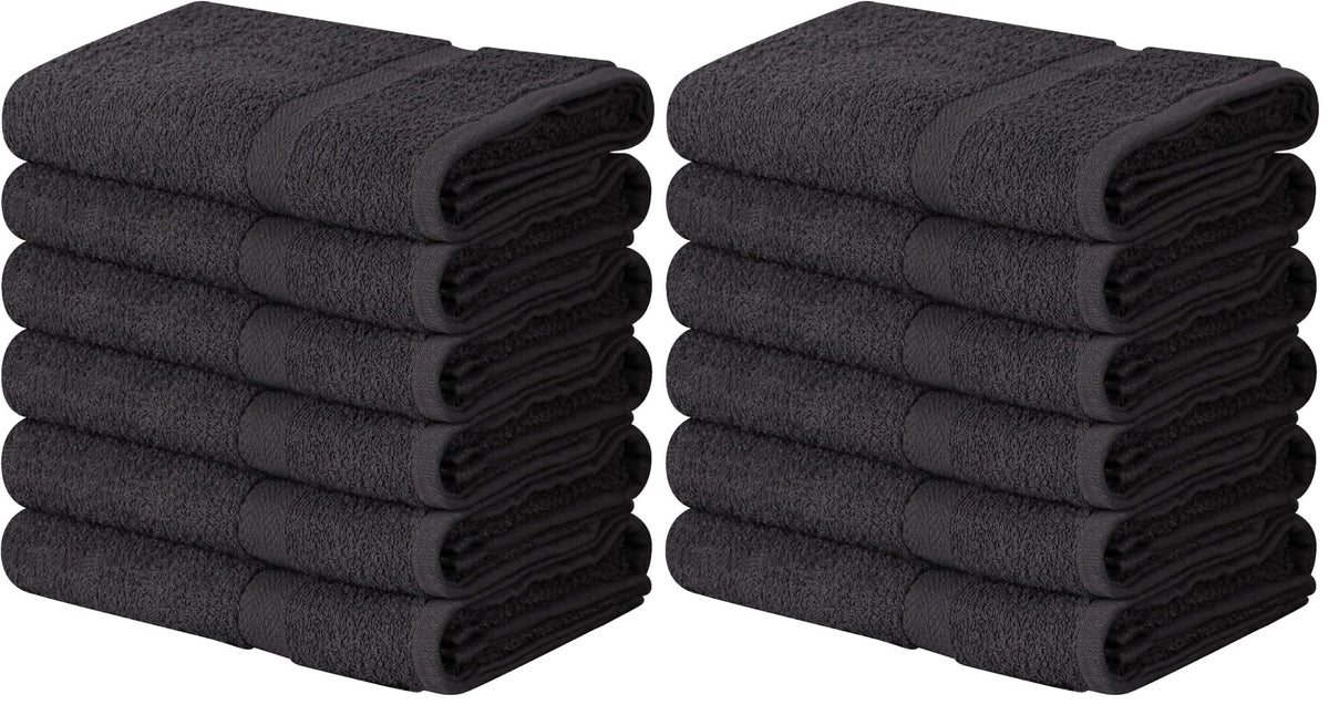 Towel and Linen Mart 100% Cotton Grey 6 Pack Medium Bath Towel Set, Quick Dry, Super Absorbent, Light Weight, Soft Feel, Premium Towels for Hotel, Spa and Bathroom (24 X 48 6 Pack, Grey)