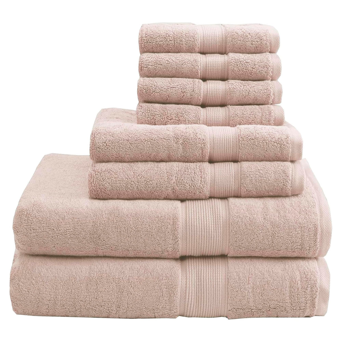 Madison Park 800GSM 100% Cotton Bathroom Bath Towel Set of 8, Light Blue