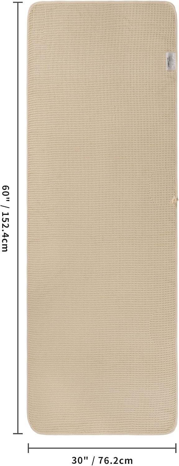 POLYTE 430 GSM Poly Blend Microfiber Quick Dry Waffle Bath Towel, 30x60 in